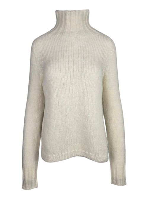 maglia donna dolcevita in alpaca latte A rovescio | 1801/9007